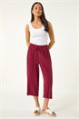 Wine Petite Linen Blend Cropped Trouser, Image 2 of 5