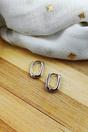 Silver Sterling Silver U-Shape Huggie Hoop Earrings, Image 1 of 1