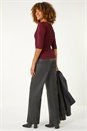 Wine Sparkly Ribbed Batwing Knit Jumper, Image 3 of 5