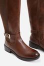 Brown 'Bode' Knee High Boots With Buckle Detail, Image 3 of 4