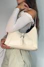 Beige Structured Shoulder Bag With Top Handle, Image 4 of 5
