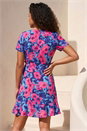 Pink Petite Floral Wrap Dress, Image 3 of 4