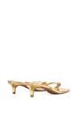 Gold XY LONDON Gold 'Jane' Toe Post Low Kitten Heel Mule Sandal Shoes, Image 4 of 6