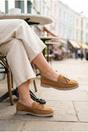 Camel iKrush Camel Camille Womens Suede Padlock Charm Loafers, Image 1 of 4