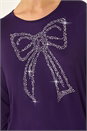 Purple Hotfix Embellished Bow Top, Image 5 of 5