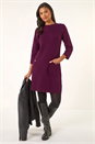Purple Patch Pocket Knit Dress, Image 1 of 5