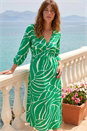 Green Abstract Geometric Midi Dress, Image 1 of 4
