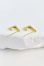 Gold Sterling Silver Geometic C-Cut Studs, Image 1 of 2