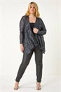 PEWTER Curve Sequin Waterfall Front Cardigan, Image 2 of 5