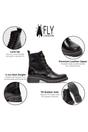 Black Womens Soft Lace-Up Ankle Boots -RAGI539, Image 3 of 5