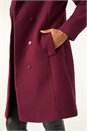 Bordeaux Tailored Funnel Neck Pocket Detail Coat, Image 6 of 7