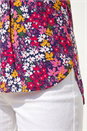 Fuchsia Floral Print Stretch Shirt, Image 4 of 4