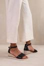 Black 'Dusk' Wide Fit Wedge Ankle Strap Shoes, Image 1 of 2