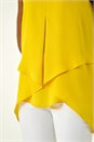 Yellow Asymmetric Sleeveless Vest Top, Image 5 of 5
