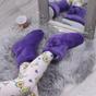 Purple AJVANI Purple Faux Fur Lined Slip On Memory Foam Mules Slippers, Image 5 of 6