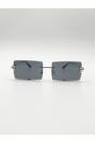 Black Frameless Square Sunglasses in Black, Image 1 of 6