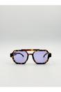 Dark Brown Angular Navigator Sunglasses, Image 1 of 4