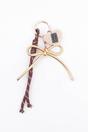 Brown Knitted Heart Clip On Bag Charm, Image 1 of 3