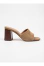 Taupe iKrush Taupe Rosa Womens Square Toe Block Heel Mules, Image 6 of 8