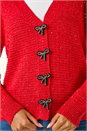 Red Bow Embellished Sequin Knit Cardigan, Image 5 of 5