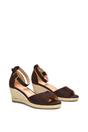Brown 'Angelica' Strappy Espadrille Wedge Heel Sandals With Peep Toe, Image 3 of 6