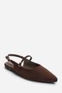 Dark Brown Estrella Pointed Toe Mary Jane Open Back Ballet Flats, Image 3 of 7