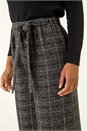 Charcoal Belted Check Culotte Trousers, Image 5 of 5