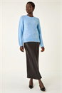 Blue Sparkly Crew Neck Knit Jumper, Image 2 of 5