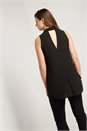 Black Waterfall Detail Blouse, Image 2 of 4