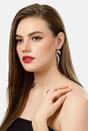 Gold Glittering Curve Earrings, Image 4 of 4