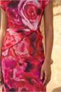 PINK Floral Print Twist Detail Dress, Image 4 of 4