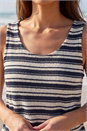 Black Stripe Stretch Vest Top, Image 4 of 4