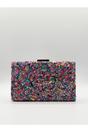 Multi Embellished Square Clutch Bag in Multi, Image 4 of 5