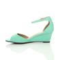 Mint AJVANI Mint Mid Wedge Heel Ankle Strap Sandals, Image 3 of 6