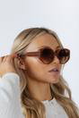 Brown Round Circle Sunglasses in Brown, Image 4 of 6