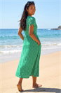 Green Petite Floral Print Midi Dress , Image 3 of 4