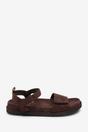 Dark Brown Corfu Velcro Double Strap Footbed Sandals, Image 2 of 6