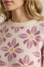 Ivory  Floral Crew Neck Knit Jumper, Image 5 of 5