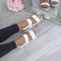 White AJVANI White Flatform Strappy Sandals, Image 5 of 6