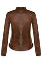 Tan Biker Racing Badges Leather Jacket, Image 2 of 5