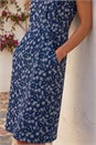 Navy  Petite Ditsy Floral Pocket Stretch Dress, Image 4 of 4