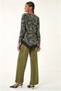 Sage Leaf Puff Print Stretch Top, Image 3 of 5