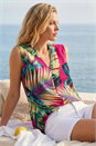 MAGENTA Leaf Print Stretch Vest Top, Image 2 of 4