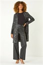 Black Longline Sequin Stretch Jacket, Image 2 of 5