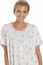 Blue Floral Dot Print Jersey Nightdress, Image 2 of 5