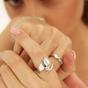 Silver Triangle Wrapping Sterling Silver Solitaire Ring, Image 1 of 2
