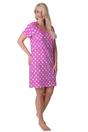 Pink Camille Lingerie Pink Polka Dot Lace Print Cotton Nightshirt, Image 4 of 5