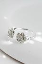 Silver Sterling Silver Rose Flower One Size Ring, Image 1 of 3