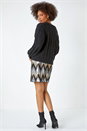 Black Diamante Button Detail Cardigan, Image 4 of 5