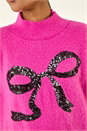 PINK Sparkly Bow Knit Jumper, Image 5 of 5